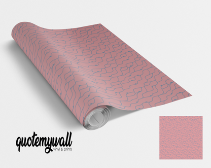 Pink Squiggle Lines Self Adhesive Vinyl