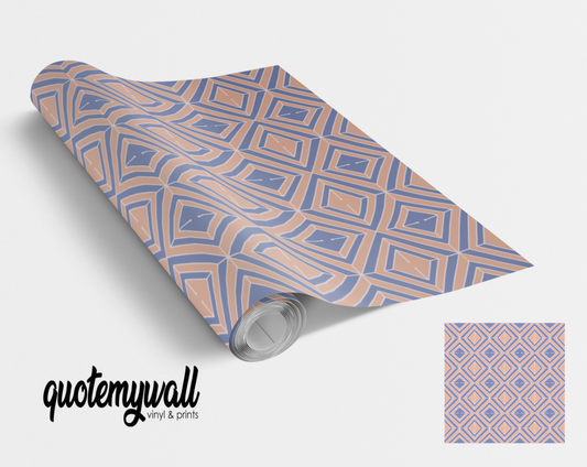 Beige & Blue Diamond Self Adhesive Wrap