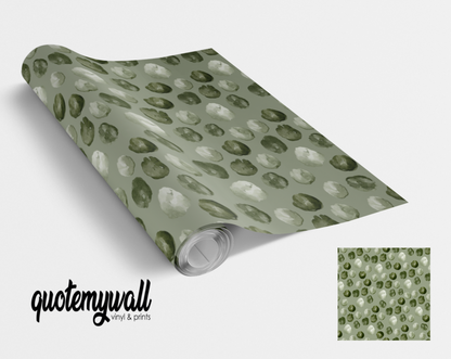 Watercolour Dark Green Blobs Self Adhesive Vinyl