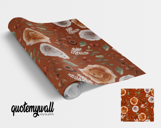 Orange Rose Poppy Seed Self Adhesive Vinyl