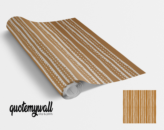 Brown Hand Drawn Doodles Vertical Lines Vinyl Furniture Sticker