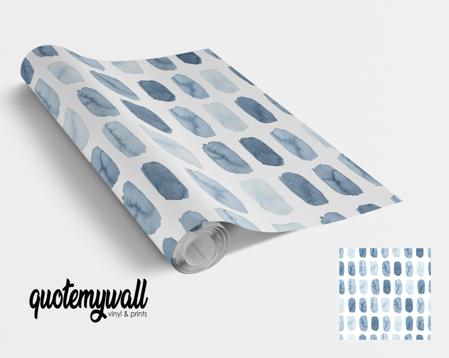 Navy Blue Watercolour Ombre Blobs Self Adhesive Vinyl