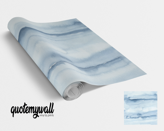 Baby Blue Watercolour Marble Self Adhesive Vinyl