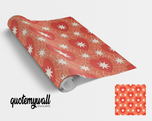 Red Hearts & Stars Self Adhesive Vinyl
