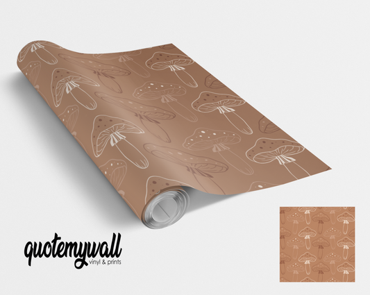 Mushroom Fungi Toadstool Outlines Self Adhesive Vinyl