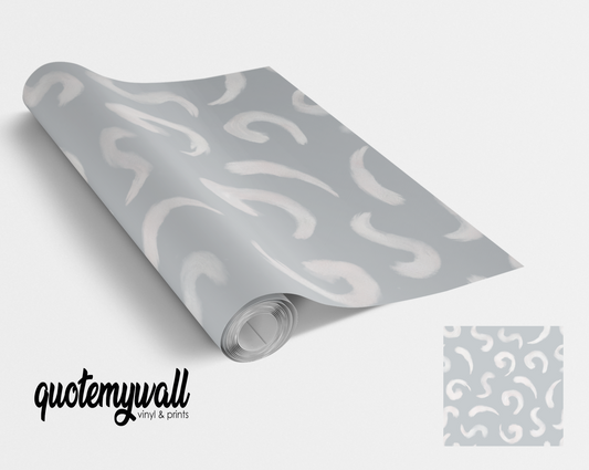 Grey & White Squiggles Self Adhesive Vinyl