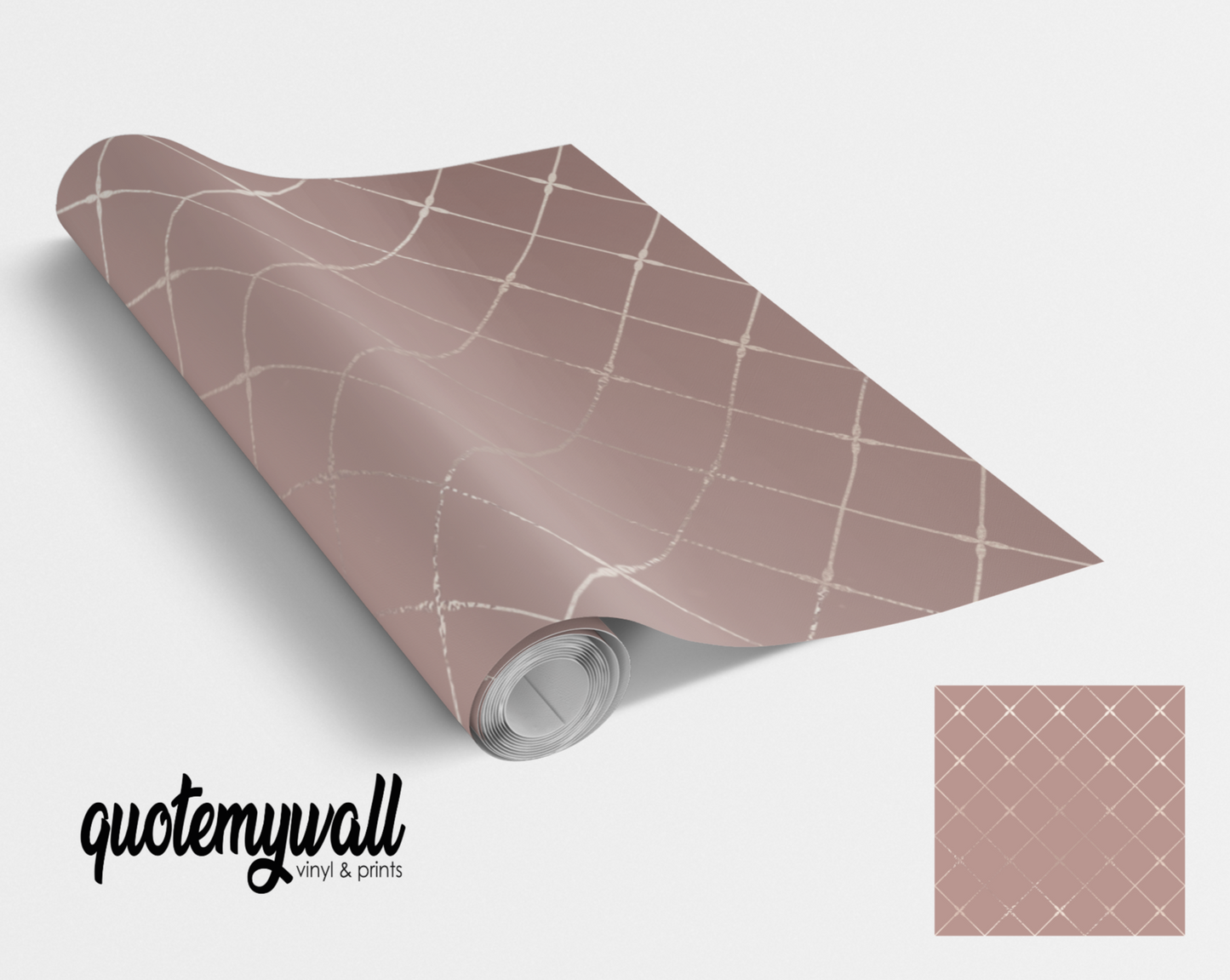 Rosy Pink Diamond Criss Cross Vinyl Furniture Wrap