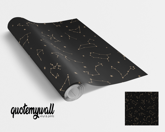 Black Constellations Stars Astrology Vinyl Furniture Sticker