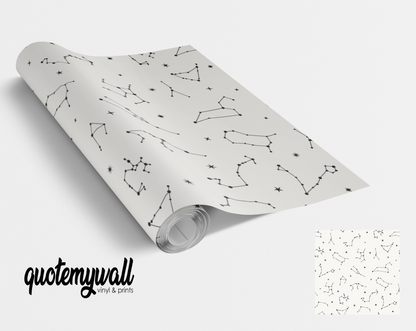 White Constellations Stars Astrology Vinyl Furniture Sticker