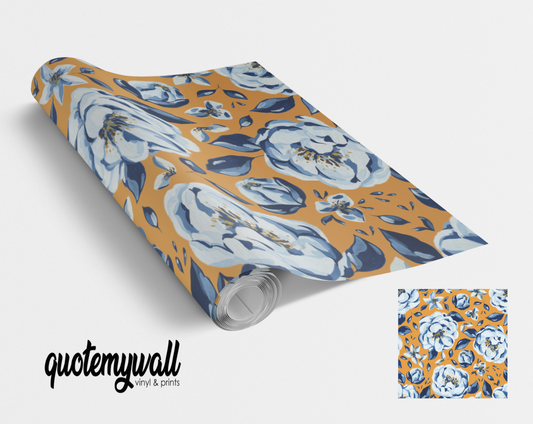 Floral White Blossom Flowers Vinyl Furniture Wrap