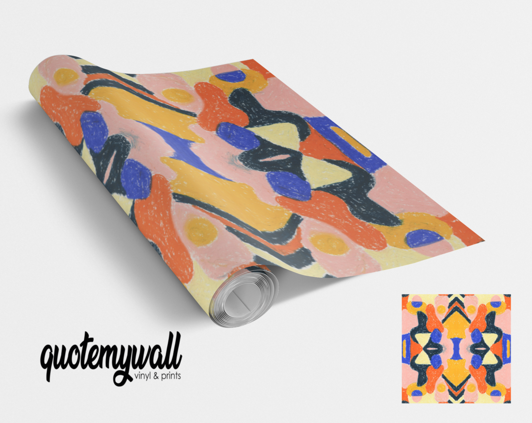 Pattern Vynil Sticker Hand Drawn Symmetrical Pattern Vinyl Furniture Sticker – QuoteMyWall