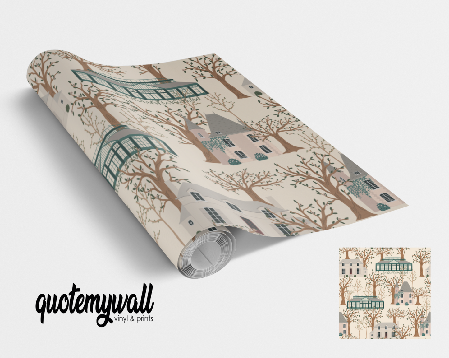 Buildings & Trees Scene Self Adhesive Vinyl