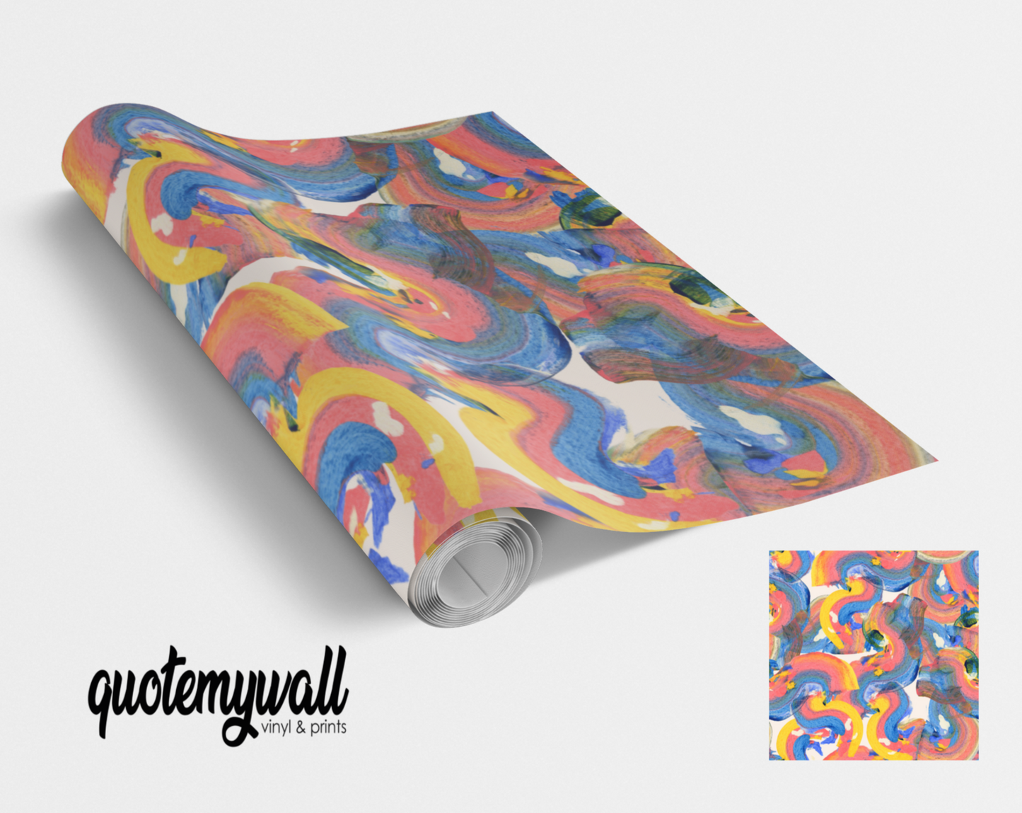 Arty Paintbrush Stroke Watercolour Swirls Self Adhesive Wrap