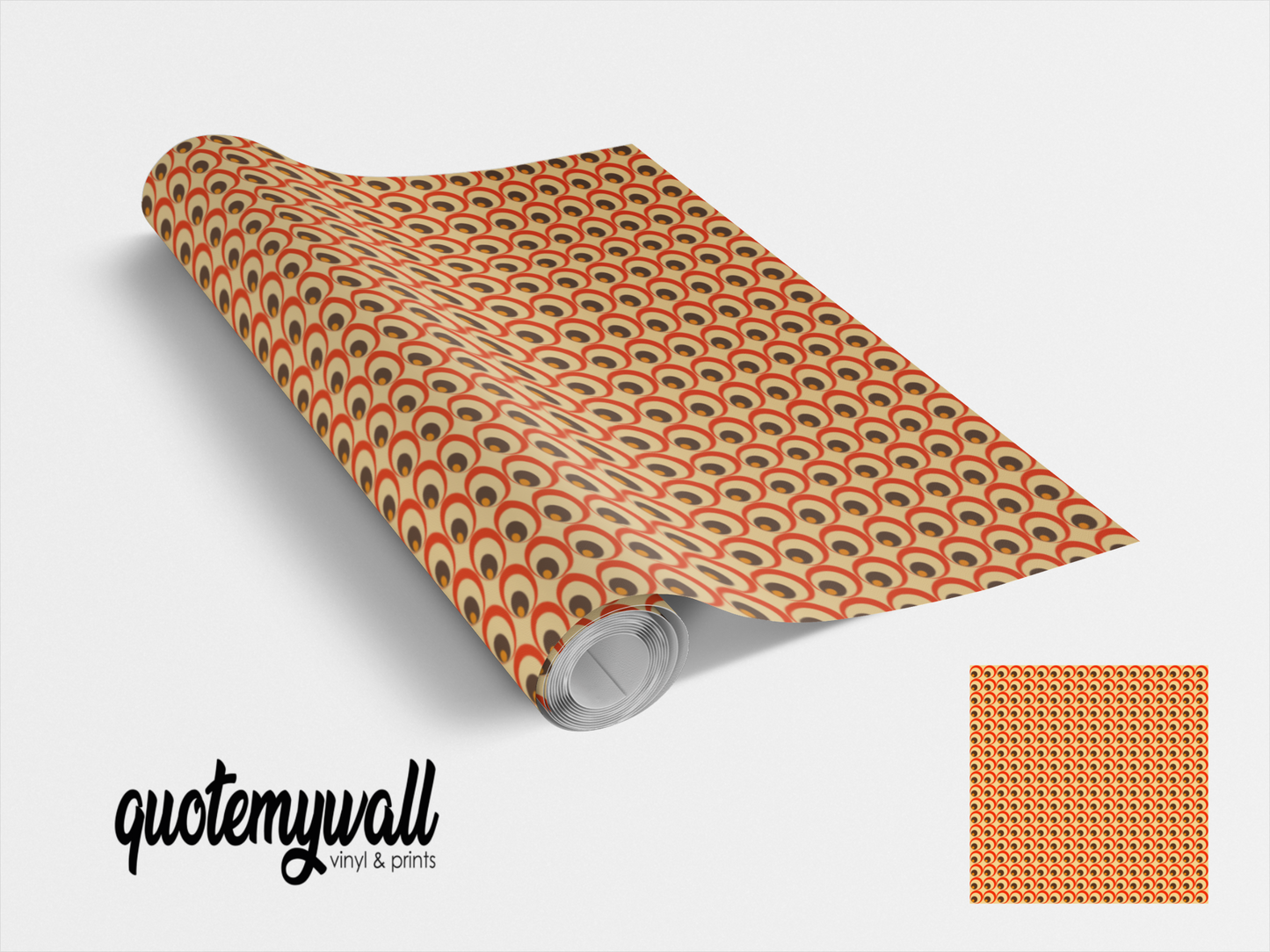 Groovy Retro Blob Circles Vinyl Furniture Wrap