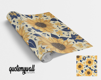 Sunflower Floral Flowers Self Adhesive Vinyl Wrap