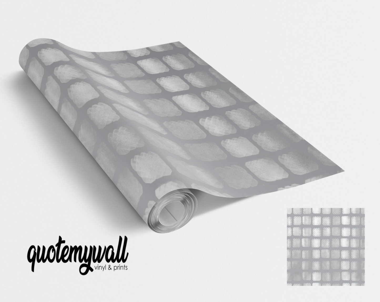 Silvery Grey Mosaic Tile Squares Self Adhesive Vinyl