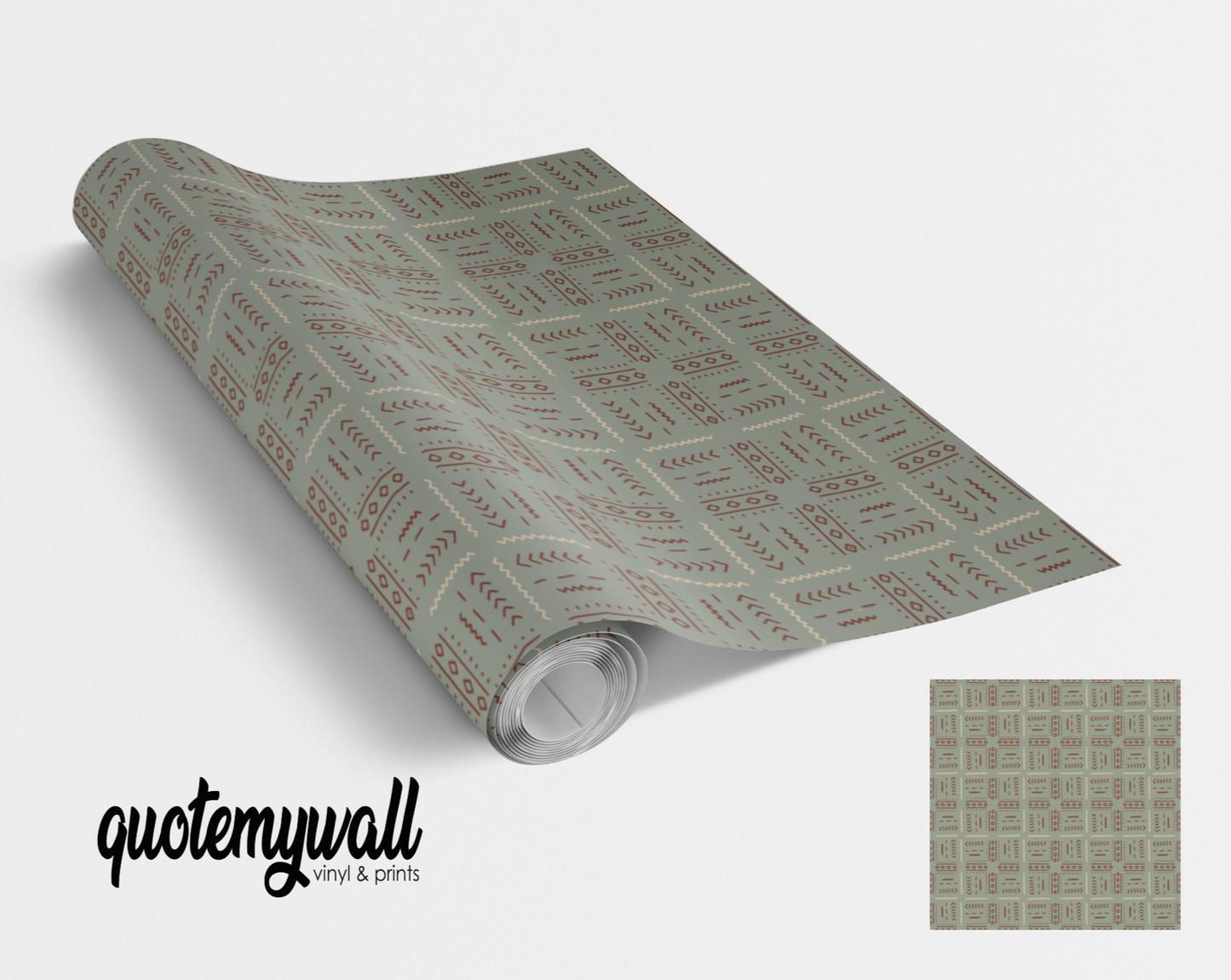Khaki Aztec Print Vinyl furniture Sticker