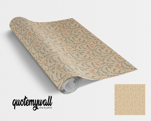 Beige Mini Wheat Branch Self Adhesive Vinyl