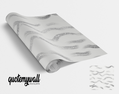 White & Charcoal Wavy Smudges Self Adhesive Vinyl