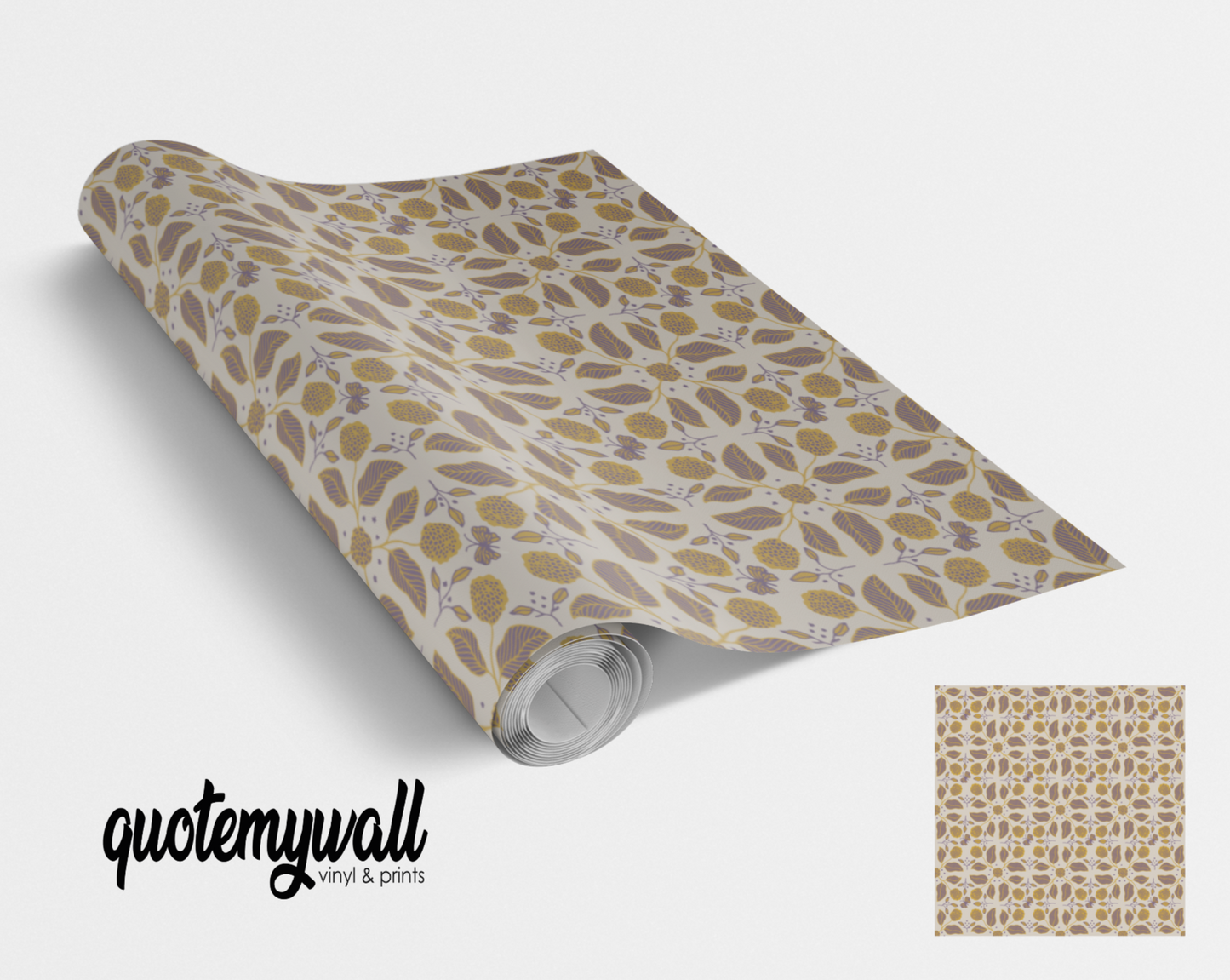 Stoney Yellow Mini Leaf Tiles Self Adhesive Vinyl