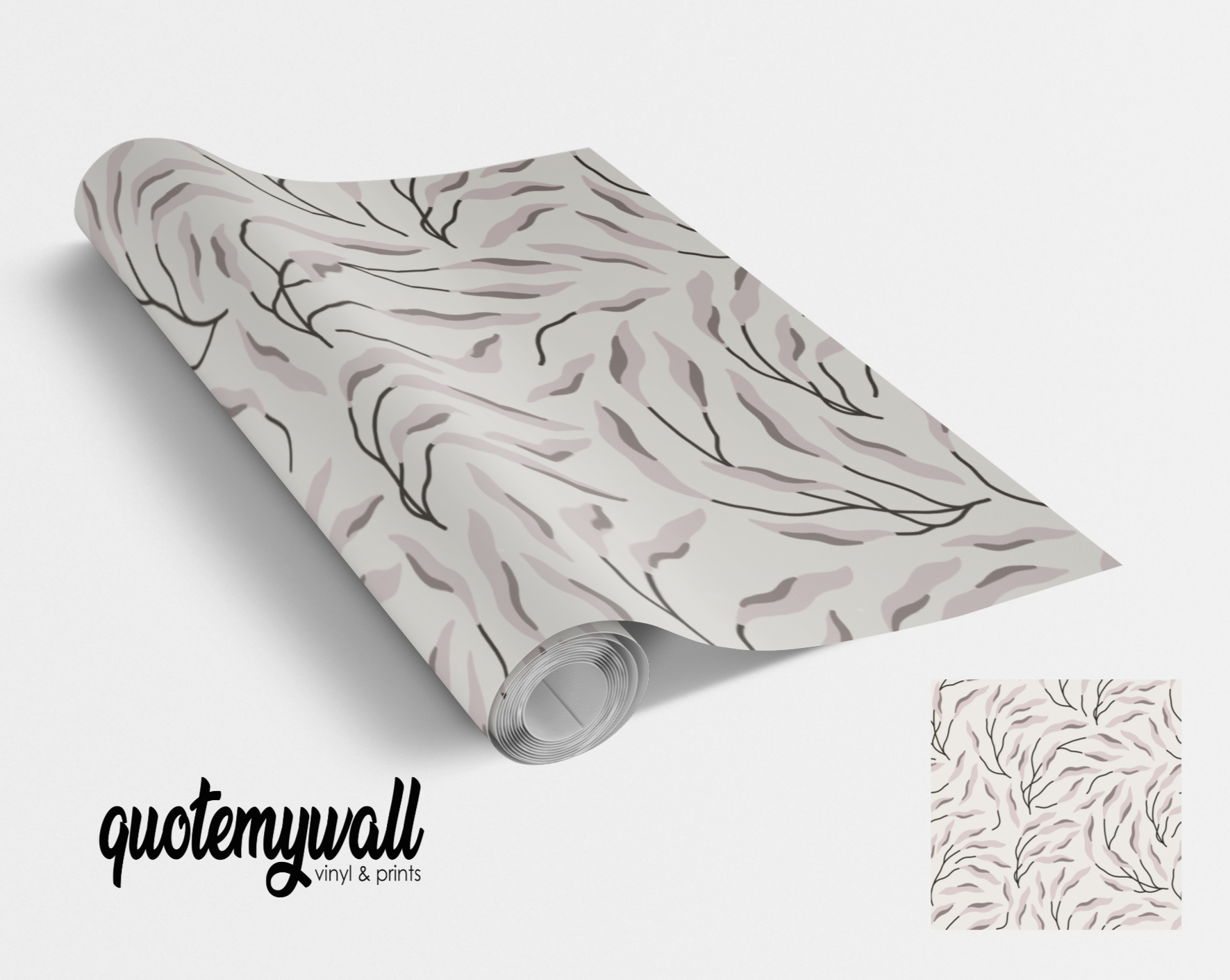 Taupe Sycamore Leaves Self Adhesive Vinyl