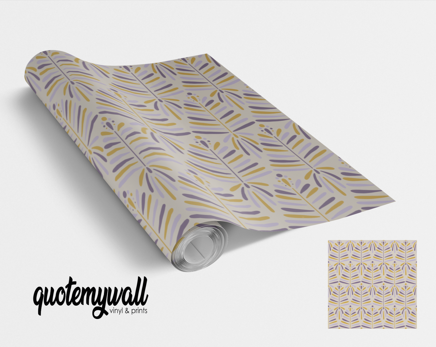 Stripy Fern Leaves Self Adhesive Vinyl