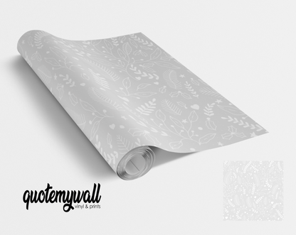 Grey Outline Holly Berries Vinyl Furniture Sticker