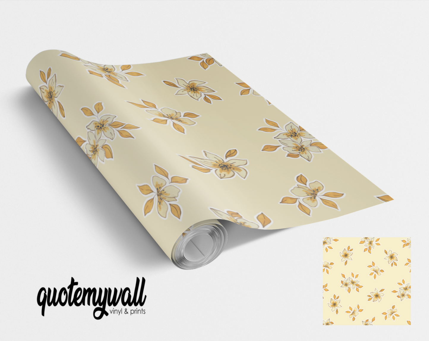 Mini Cream Flowers Neutral Floral Flowers Self Adhesive Wrap