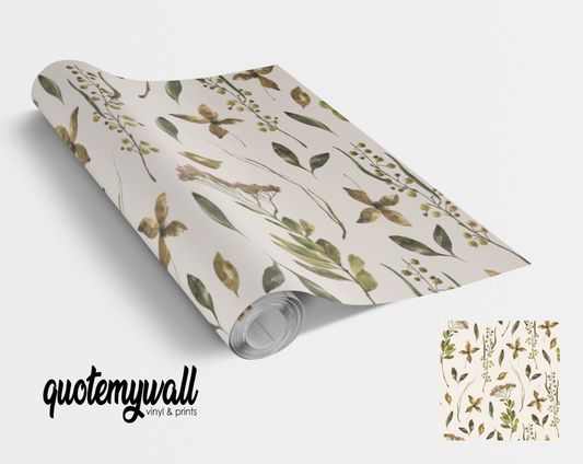 Autumn Leaves and Cotton Blossom Self Adhesive Vinyl