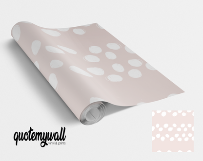 Pale Pink & White Spotty Lines Vinyl Furniture Wrap