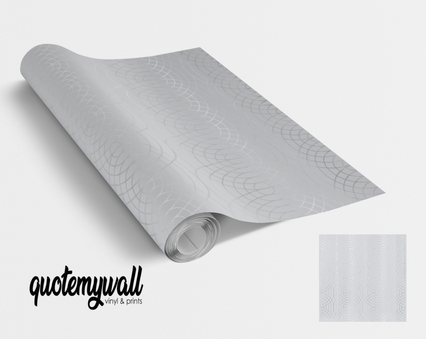 Silvery Interlocking Circles Vinyl Furniture Wrap