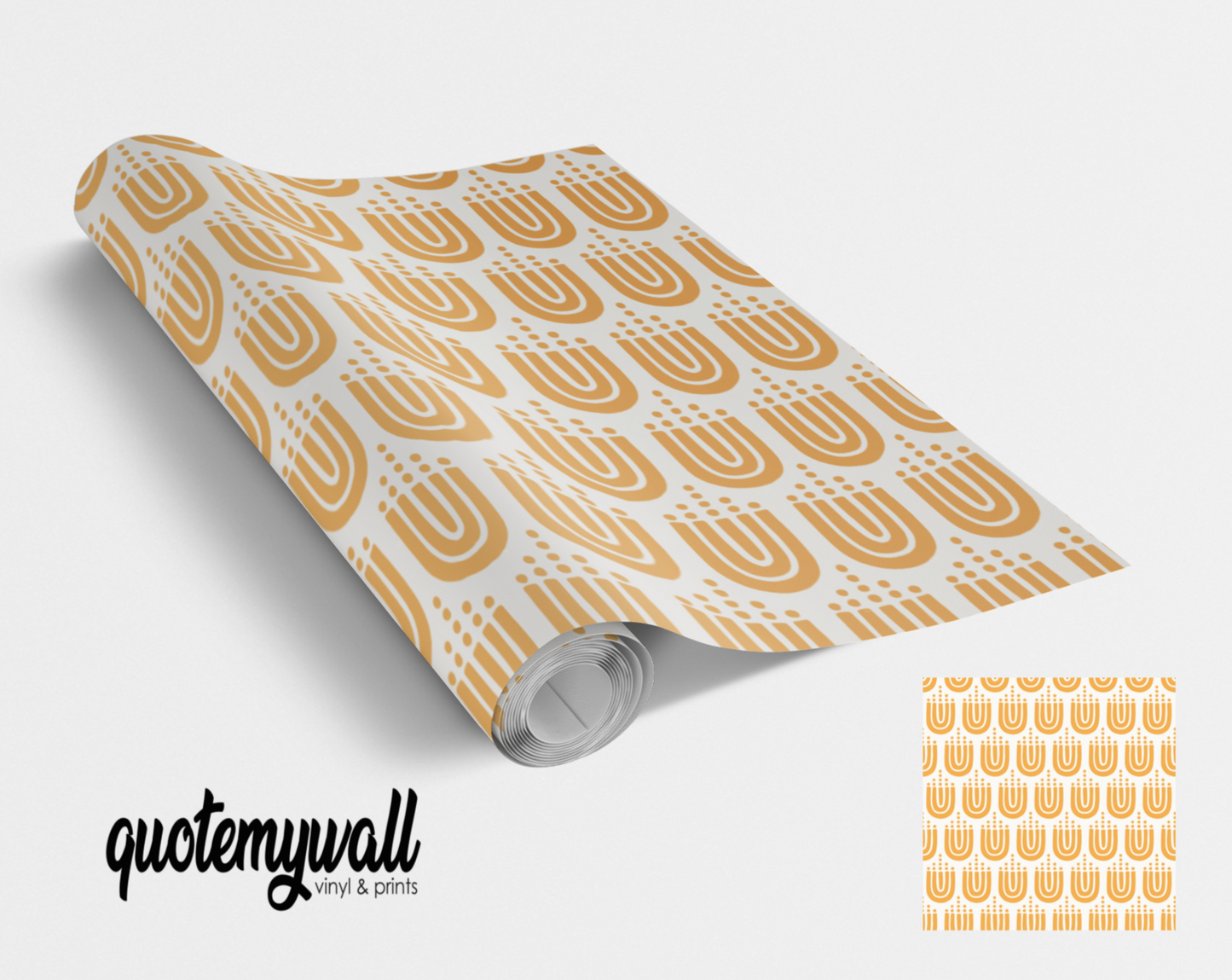 Orange Arch Dots Pattern Furniture Vinyl Wrap