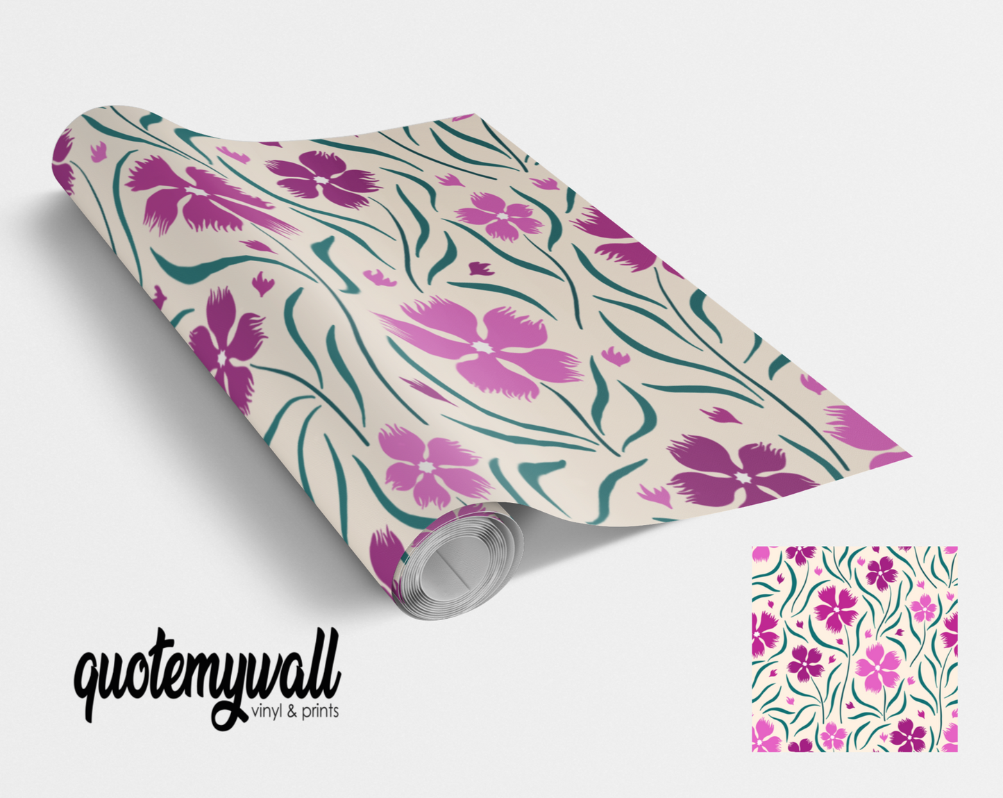 Pink & Purple Pansy Flowers Vinyl Furniture Sticker