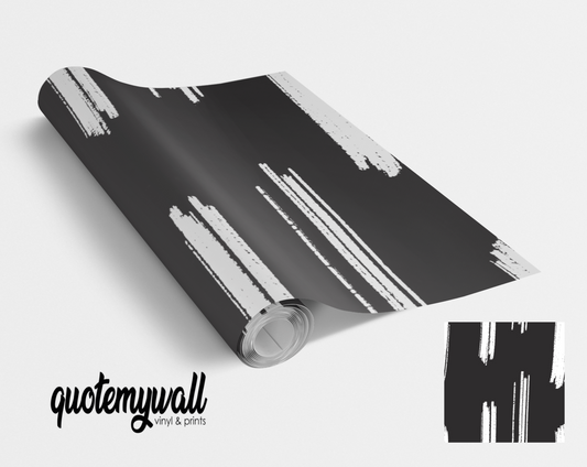 Black & White Rough Texture Lines Vinyl Furniture Wrap