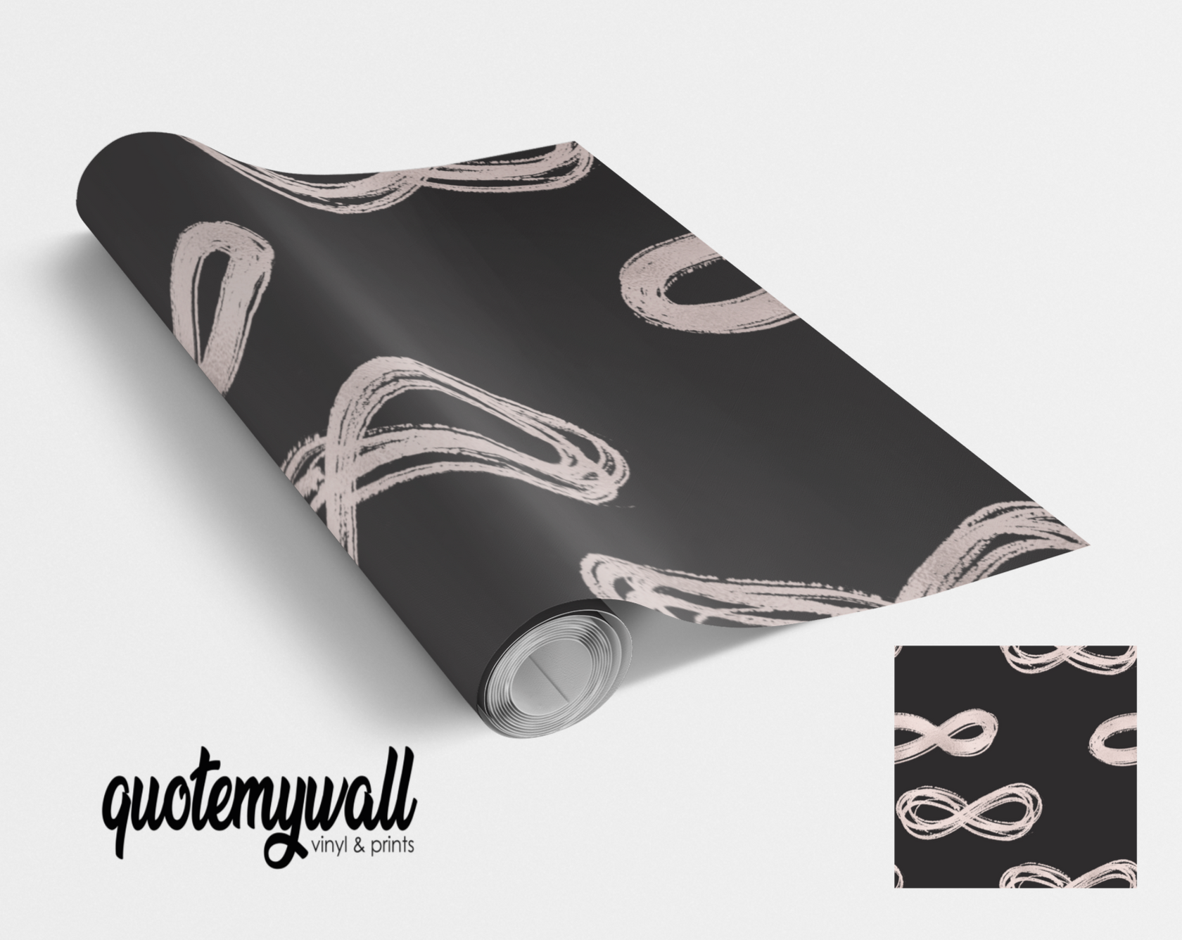 Black & Pink Infinity Symbol Vinyl Furniture Wrap QuoteMyWall