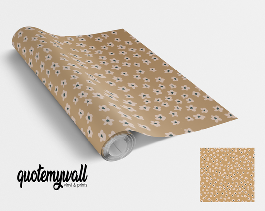 Beige Ditsy Daisies Vinyl Furniture Sticker