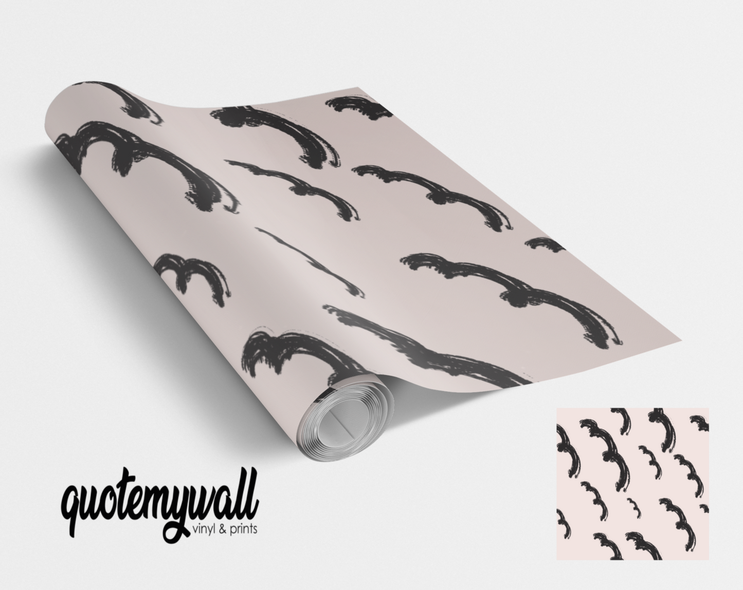 Black Doodle Squiggles Lines Self Adhesive Vinyl