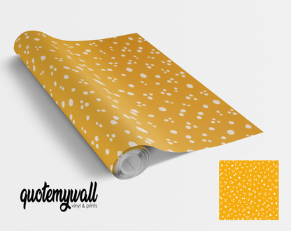 Mustard Ditsy Dots Vinyl Furniture Sticker