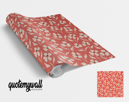 Mini Red Pansy Flowers Vinyl Furniture Wrap