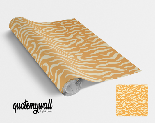 Orange Wavy Lines Furniture Wrap