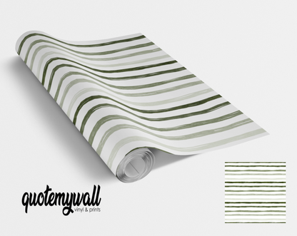 Light Green Ombre Stripes Vinyl Furniture Sticker