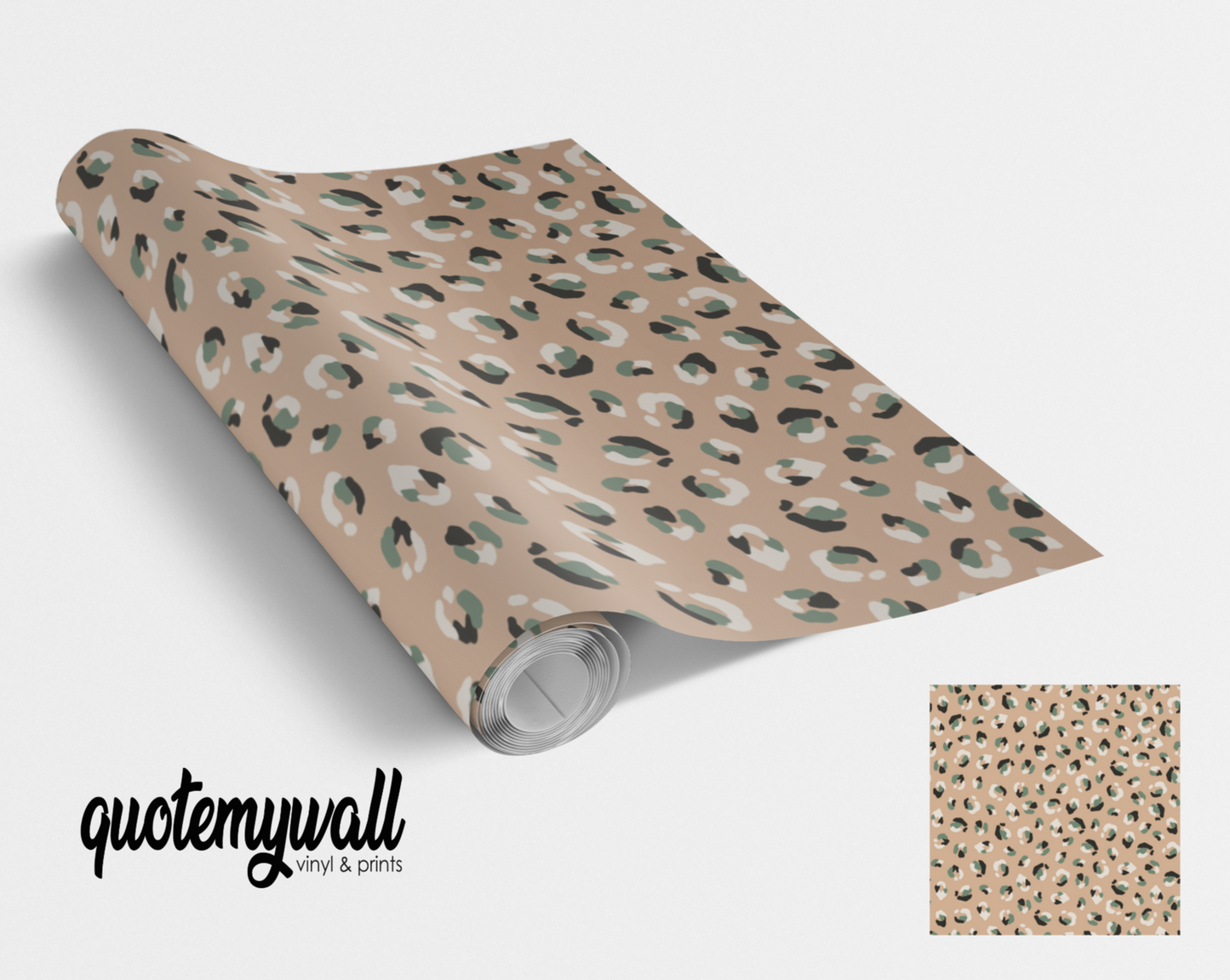Safari Khaki Leopard Print Jungle Self Adhesive Vinyl