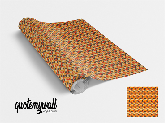 Retro Orange Quarters Self Adhesive Vinyl