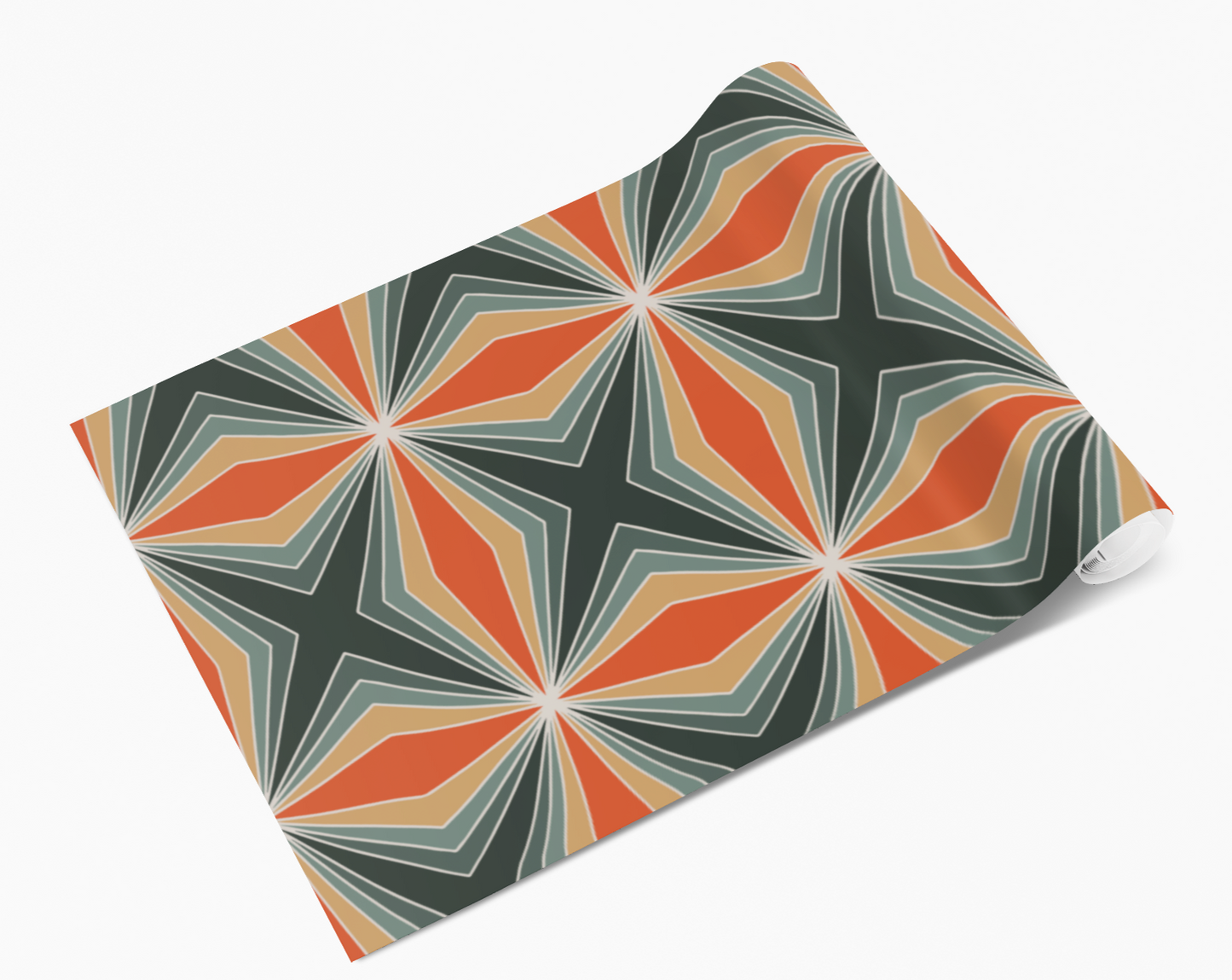 Orange Abstract Pattern Bursts Vinyl Furniture Sticker