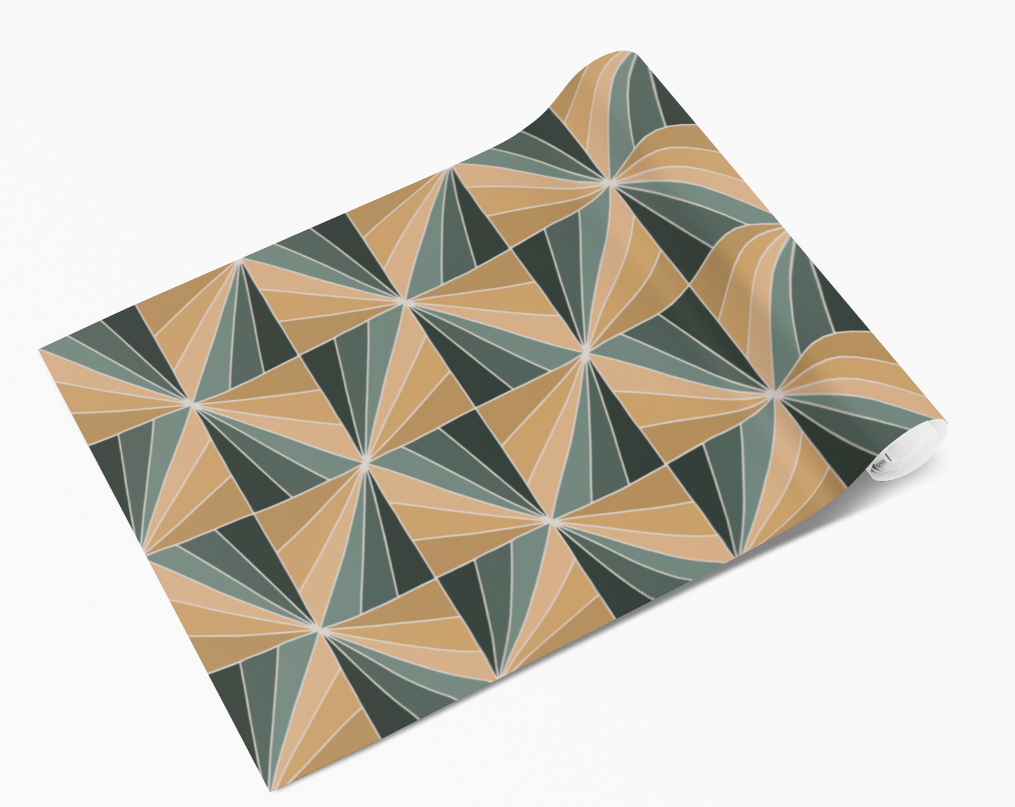 Art Deco Brown/Green Diamond Squares Vinyl Furniture Wrap
