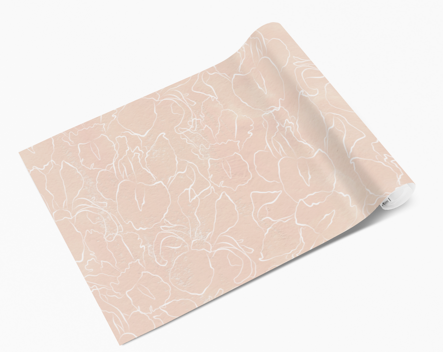 Peach Flower Outlines Vinyl Furniture Sticker