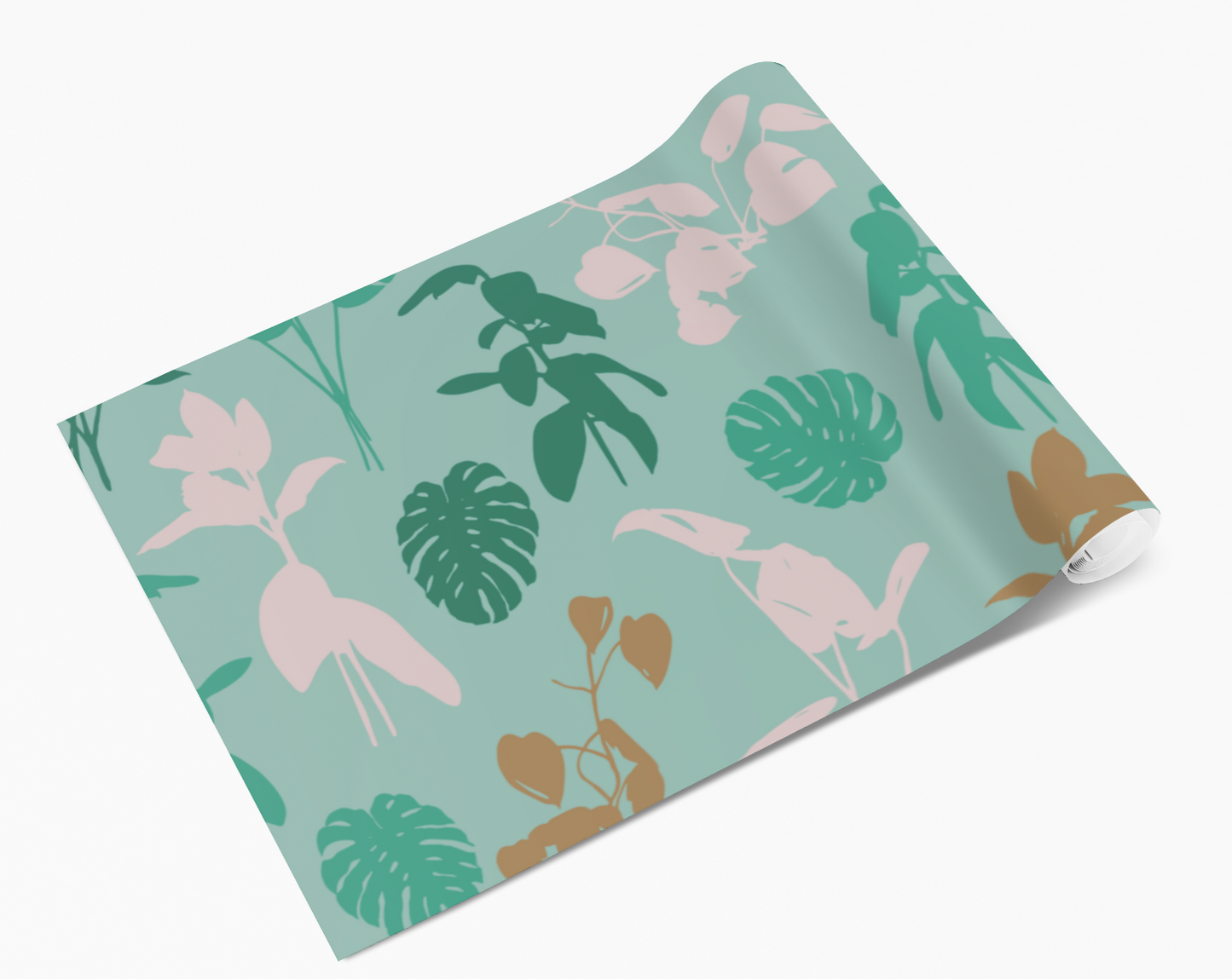 Mint Green Tropical Print Vinyl Furniture Sticker