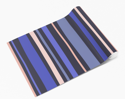 Royal Blue Tonal Stripes Vinyl Furniture Wrap