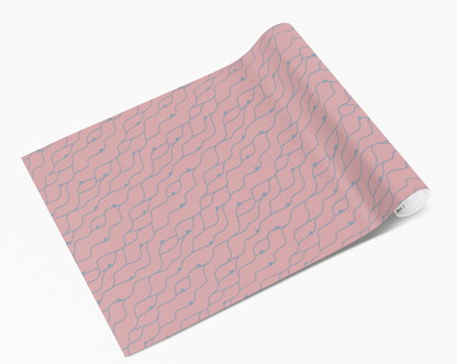 Pink Squiggle Lines Self Adhesive Vinyl