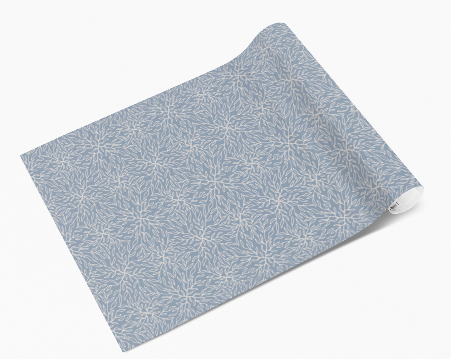 Pale Blue Micro Floral Vines Vinyl Furniture Wrap